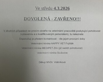4.3.2026  DOVOLENÁ - ZAVŘENO!!!